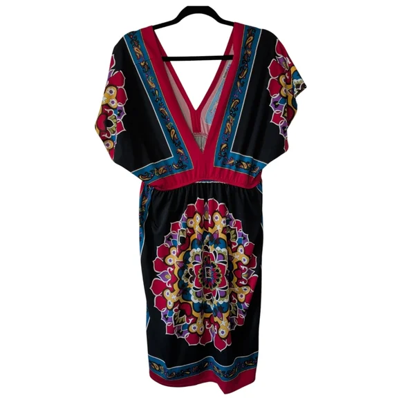 Bailey Blue Vibrant Multicolor V-Neck Beach/Pool Dress - Picture 2 of 10